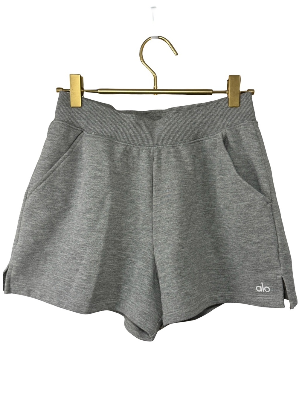 ALO Yoga Low Key Sweat Shorts in athletic heather grey